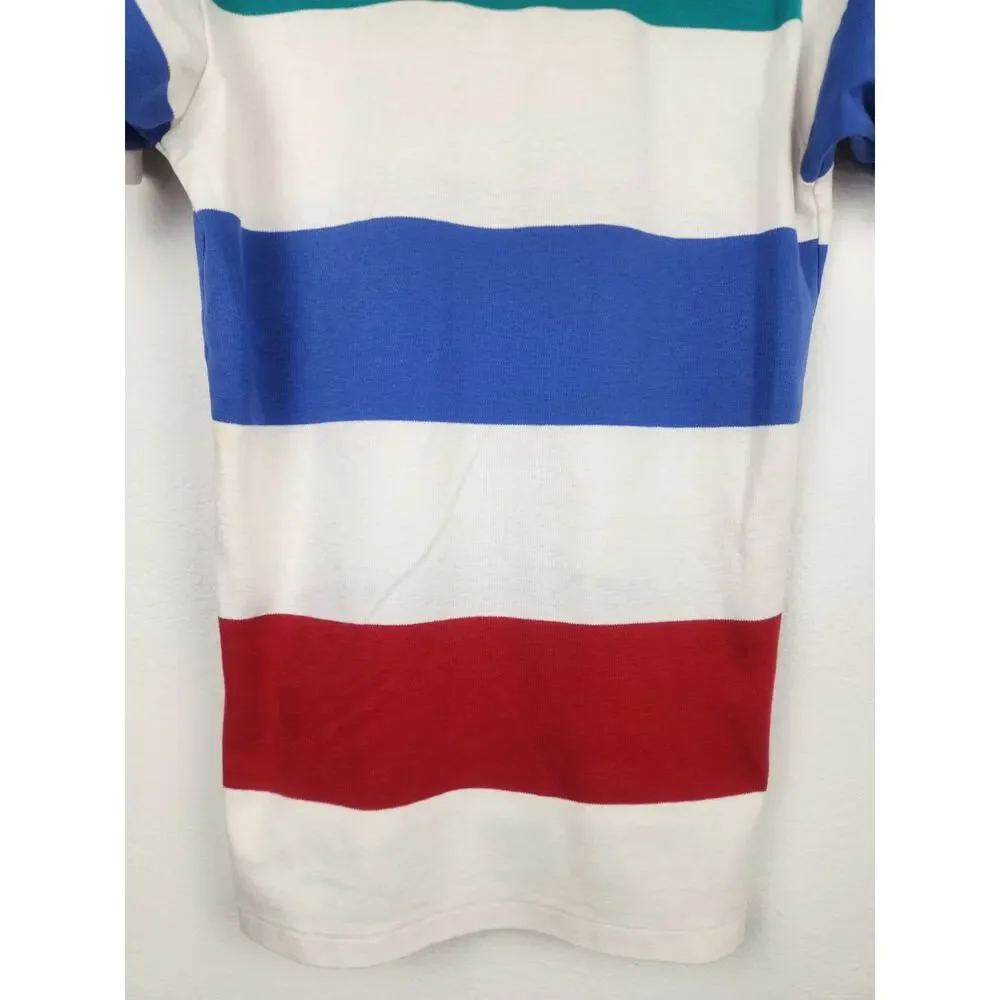 Vintage Polo by Ralph Lauren Polo Shirt Blue Red Green Colorblock Men Size Small
